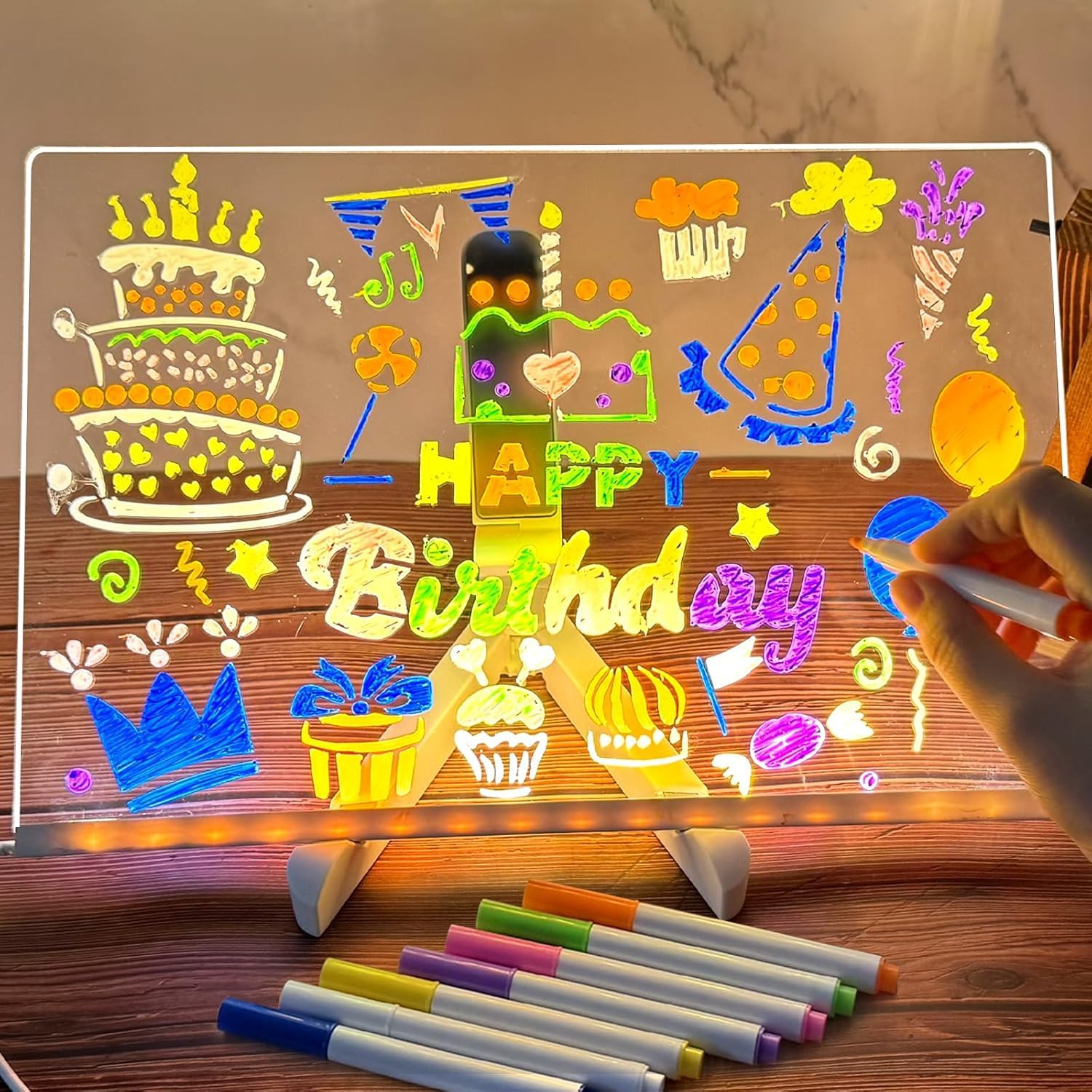🌈 3D LED Writing Pad ✍️💡 – Draw, Glow & Create Magic! 🧠✨